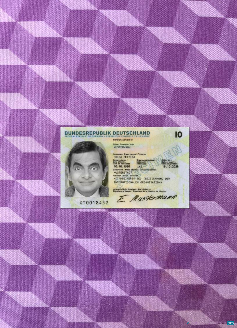 Download Germany special ID card 2024 present photolook front Photoshop template